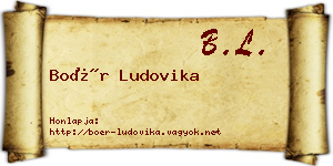 Boér Ludovika névjegykártya